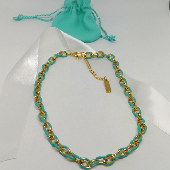 New. 💙 Blue Enamel necklace.Gift.Box included. - Picture 1 of 4
